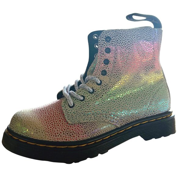 Dr. Martens Toddler 1460 Pascal Iridescent Lace-Up Boots Rainbow Kidray T 12 - Picture 14 of 16